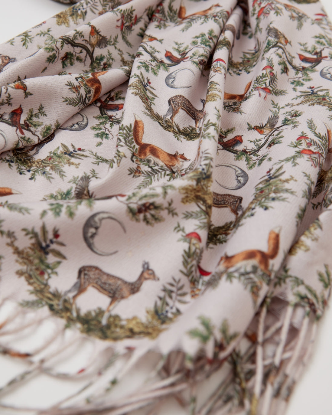 Fable A Night's Tale Woodland Heavyweight Scarf Crystal Grey