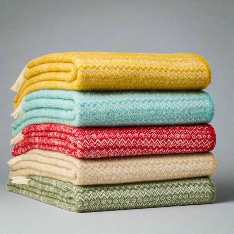 Fair Isle Pure New Wool Throw ~ Sage