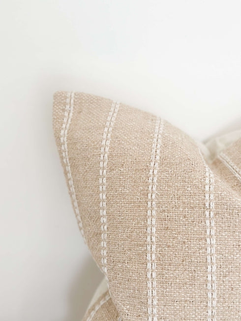 Beige Stripe – Luxe Cotton Cushion Cover