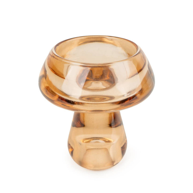 Large Mushroom Tealight Holder in Amber or Green