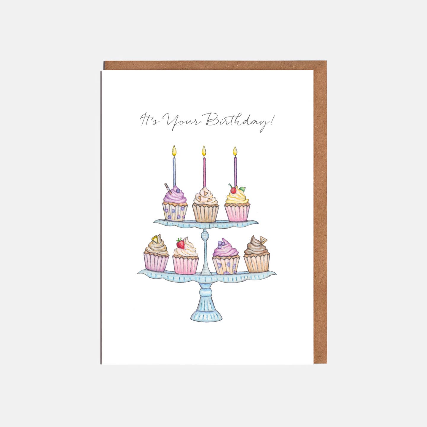 Cupcake Tower Birthday Card - 'it's Your Birthday!'
