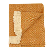 Herringbone Pure Wool Throw in Pumpkin Spice