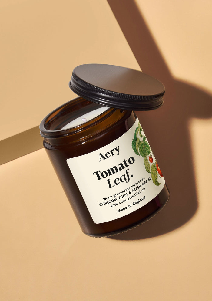 Tomato Leaf Scented Jar Heirloom Vines and Fresh Grass with Lime