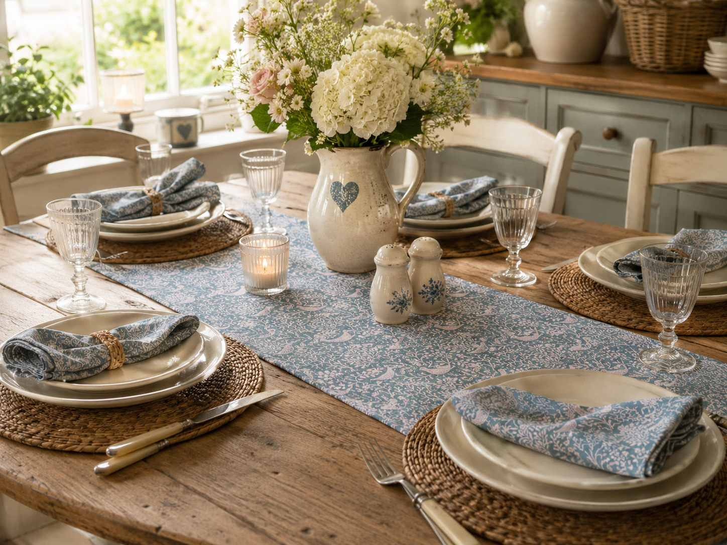 Birds & Branches Napkins – Powder Blue