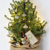 Ribbed Bauble Garland Silver on Black Ribbon