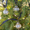 Ribbed Bauble Garland Silver on Black Ribbon