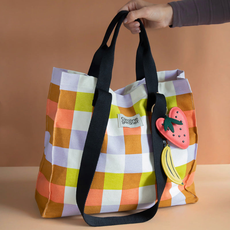 Multi Check Large Tote Bag