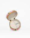 Round Jewellery Case in Abstract Lines