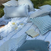 Vienna Blue Stripe Flanged Edge Cushion