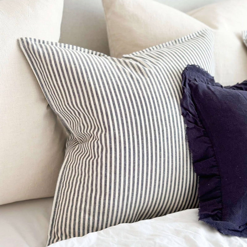 Darcy Navy Stripe Cushion