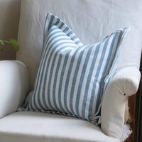 Vienna Blue Stripe Flanged Edge Cushion