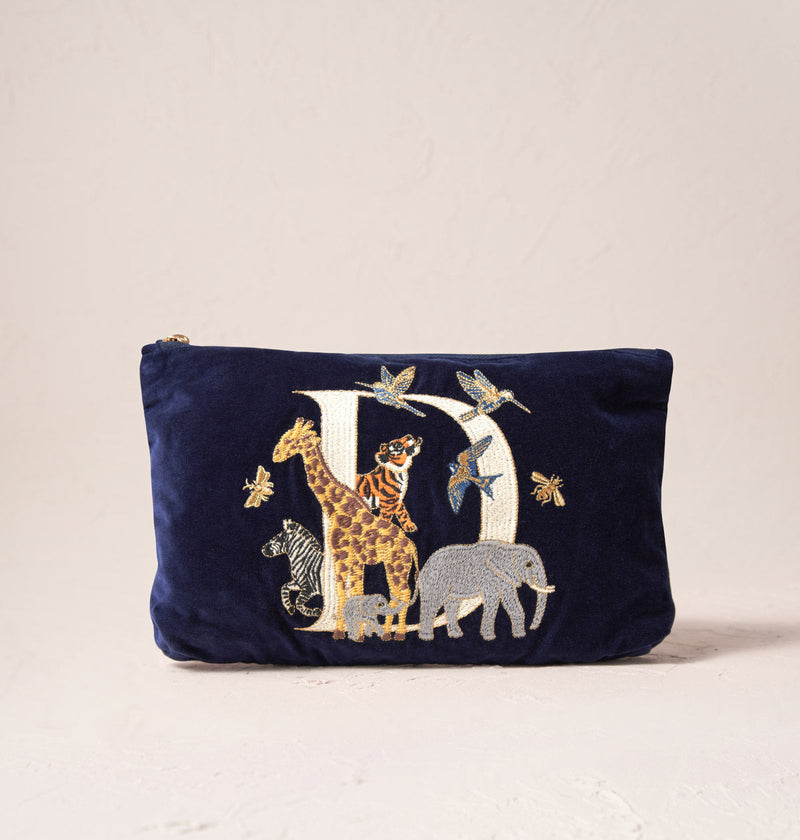 Alphabet Navy Everyday Pouch - choose your initial