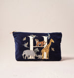 Alphabet Navy Everyday Pouch - choose your initial