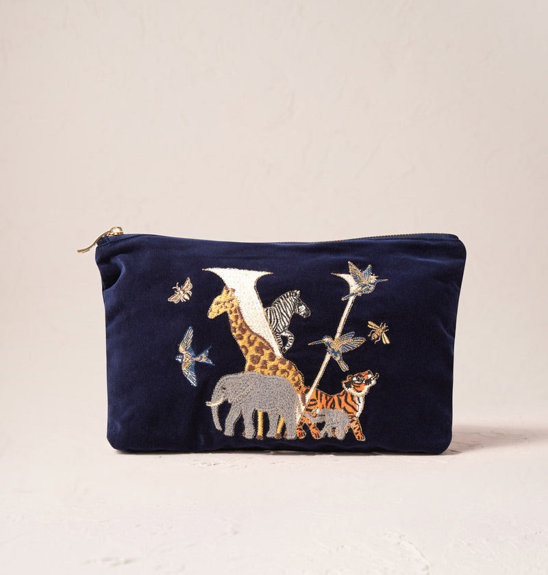 Alphabet Navy Everyday Pouch - choose your initial