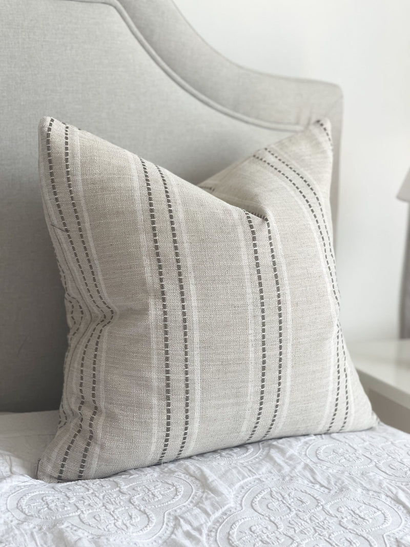 Ella Oatmeal Stripe Cushion