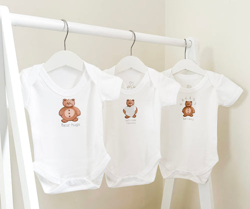 My First Year Gift Set - Bear - Set of 3 Mixed Size Bodysuits