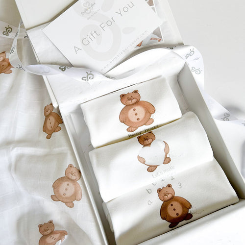 My First Year Gift Set - Bear - Set of 3 Mixed Size Bodysuits