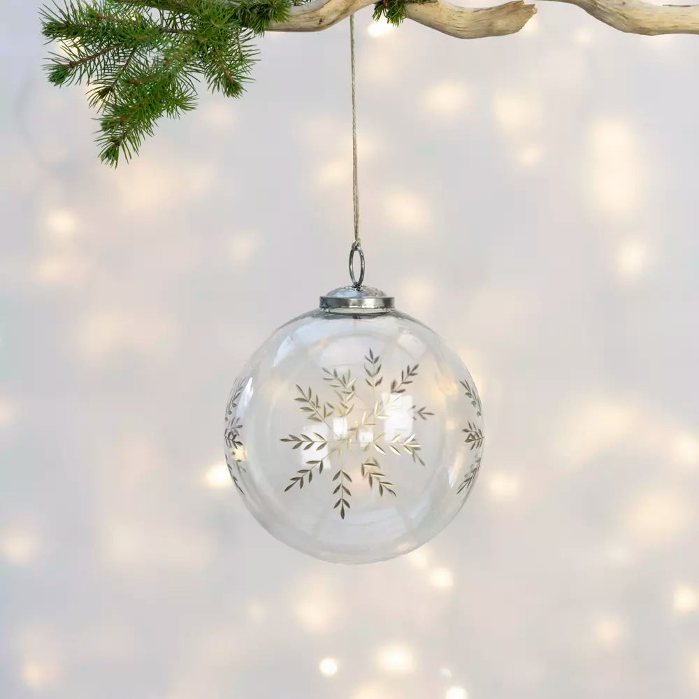 Etched Snowflake Bauble