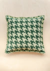 Cotton Cushion Cover - Green Houndstooth