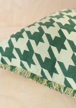 Cotton Cushion Cover - Green Houndstooth