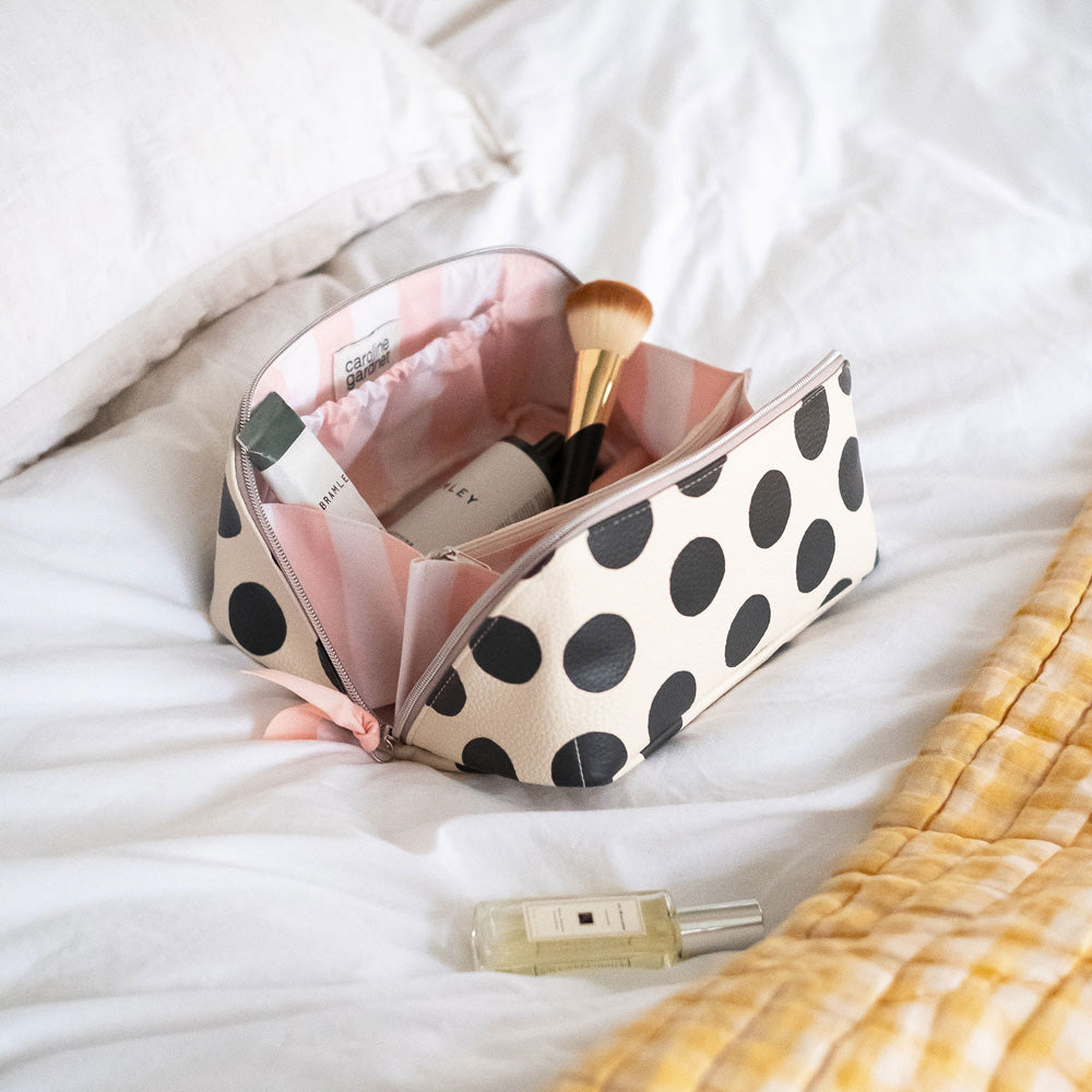 Mono Spots Flat Lay Wash Bag