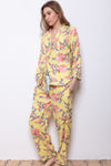 Oriental Flora Pyjama Set in Lemon Sorbet