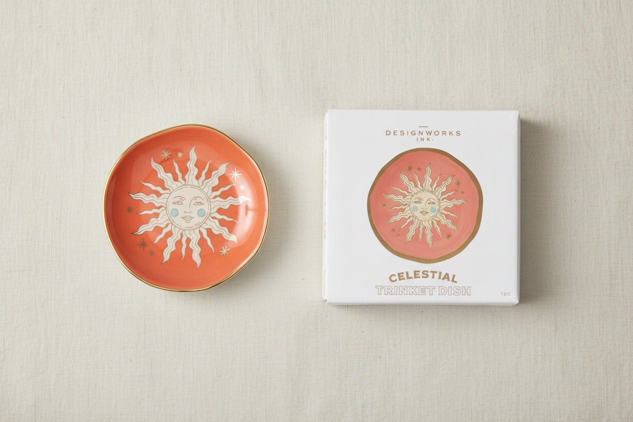 Celestial Ceramic Trinket Dish Terracotta Sun