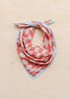 Cotton Square Checkerboard Scarf ~ in Black, Apricot, Blue or Lilac