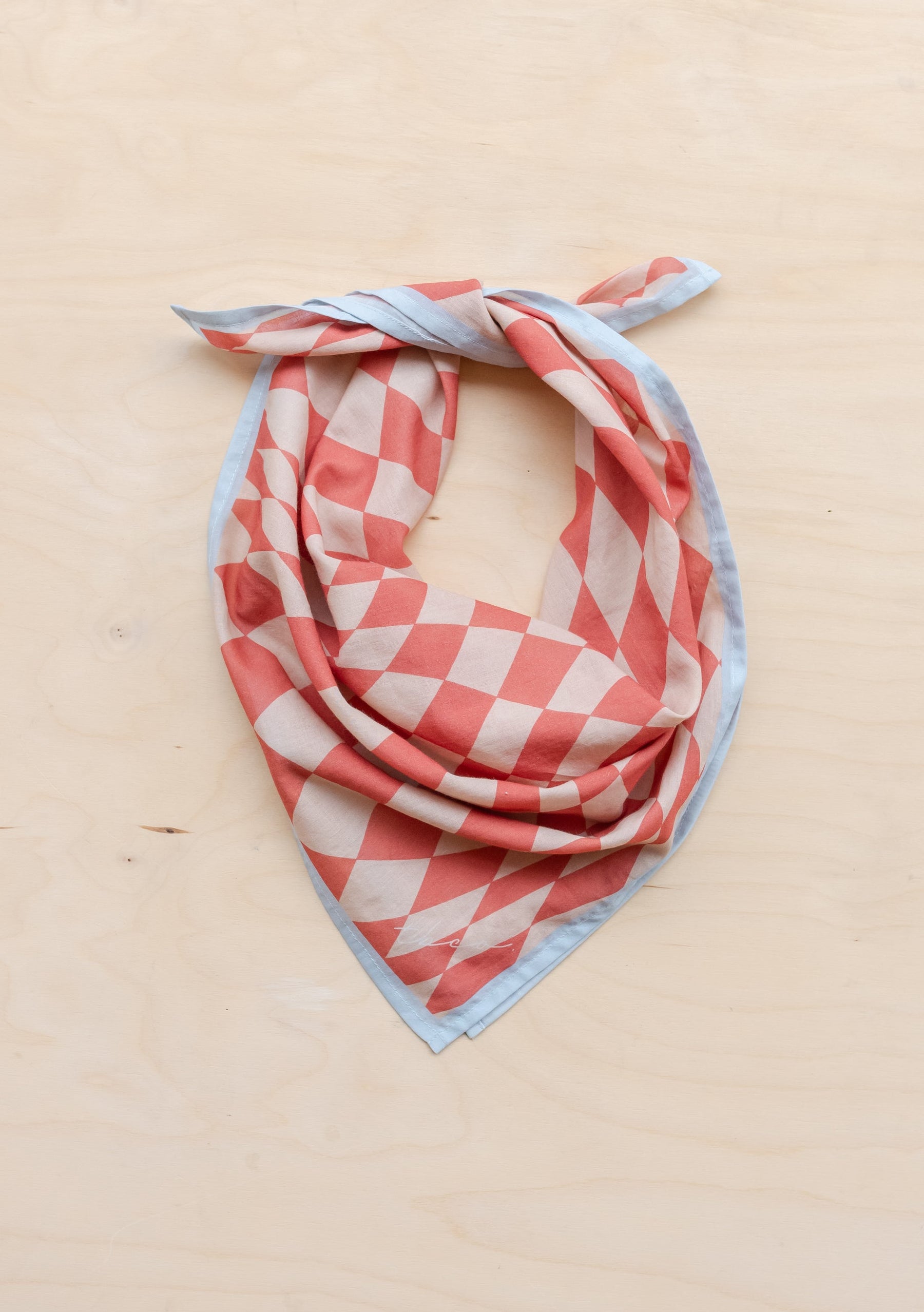 Cotton Square Checkerboard Scarf ~ in Black, Apricot, Blue or Lilac