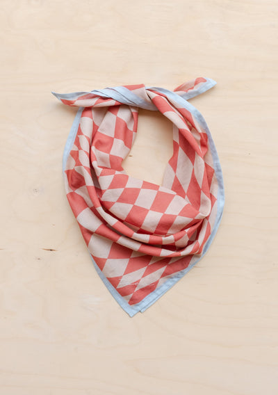 Cotton Square Checkerboard Scarf ~ in Black, Apricot, Blue or Lilac