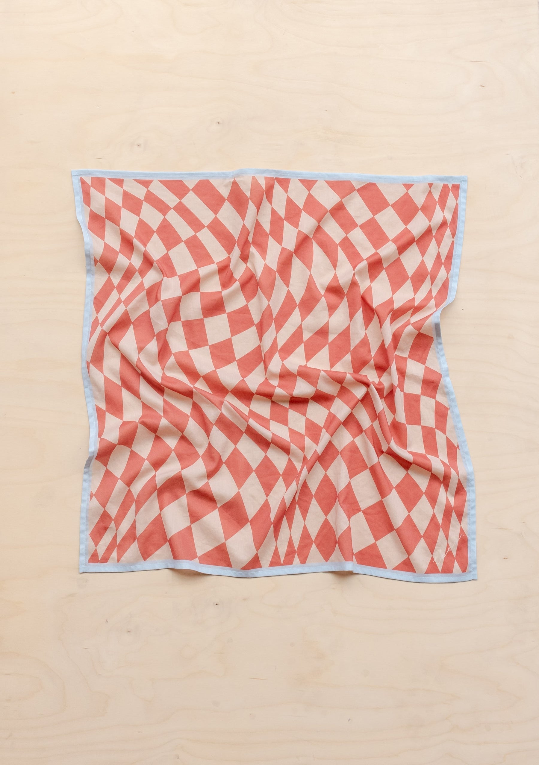 Cotton Square Checkerboard Scarf ~ in Black, Apricot, Blue or Lilac