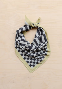 Cotton Square Checkerboard Scarf ~ in Black, Apricot, Blue or Lilac