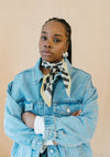 Cotton Square Checkerboard Scarf ~ in Black, Apricot, Blue or Lilac