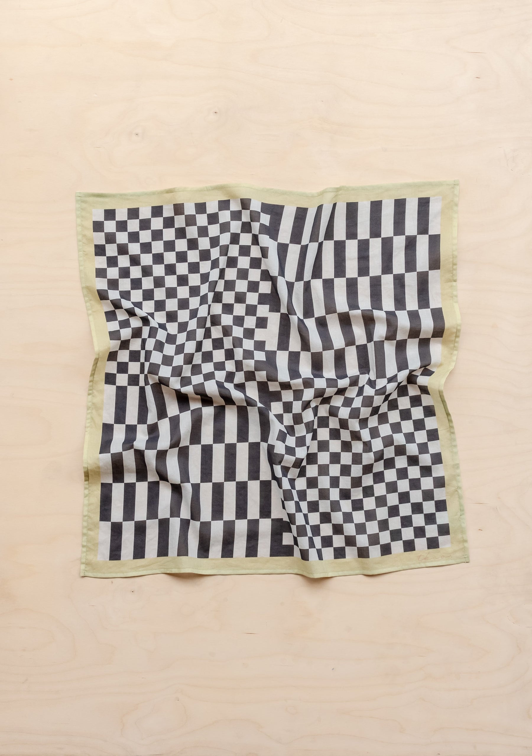 Cotton Square Checkerboard Scarf ~ in Black, Apricot, Blue or Lilac