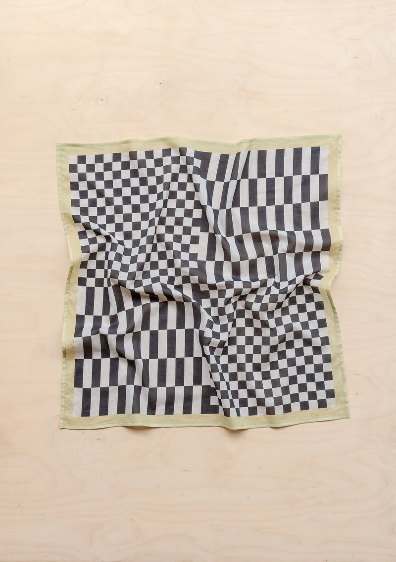 Cotton Square Checkerboard Scarf ~ in Black, Apricot, Blue or Lilac