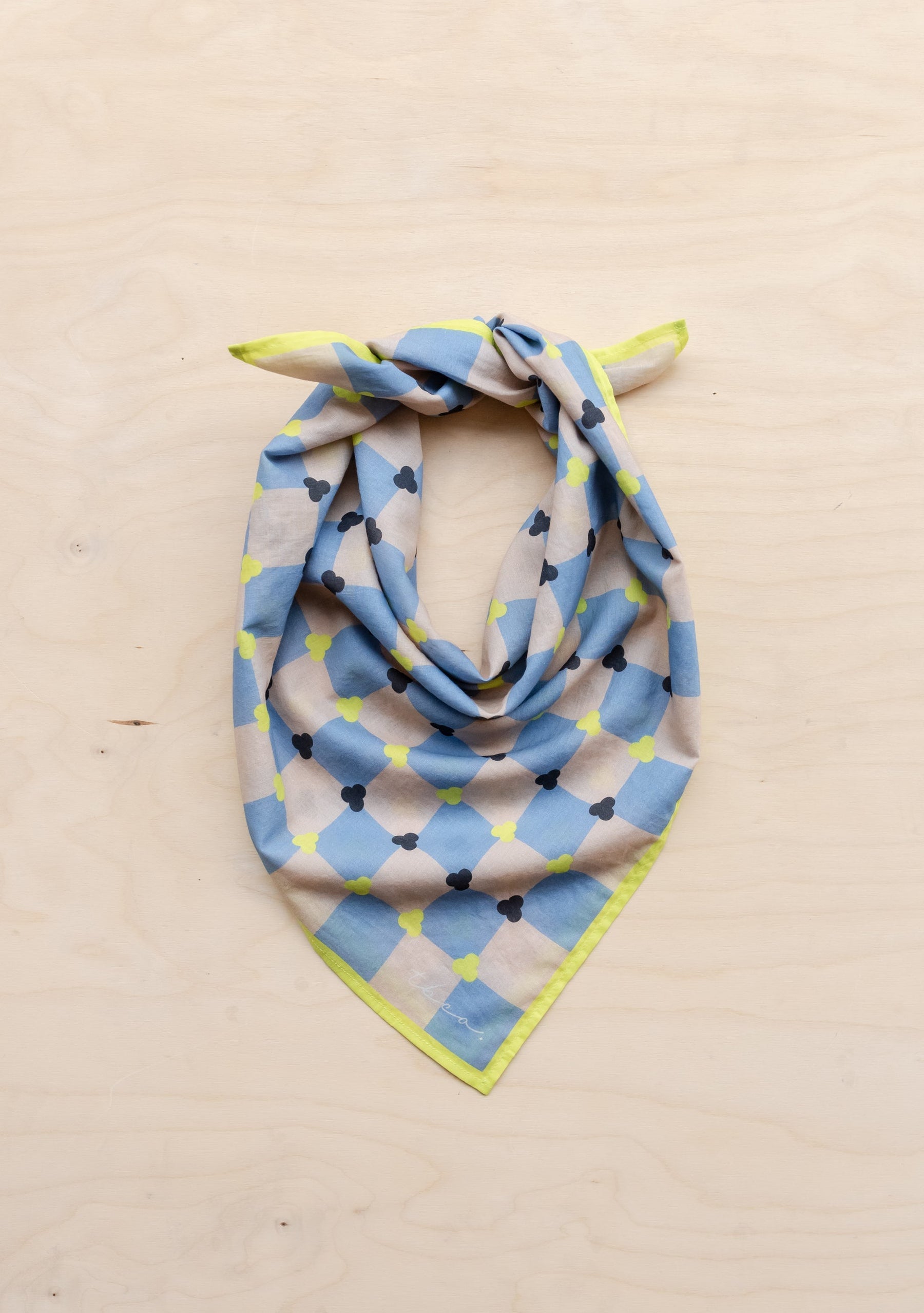Cotton Square Checkerboard Scarf ~ in Black, Apricot, Blue or Lilac