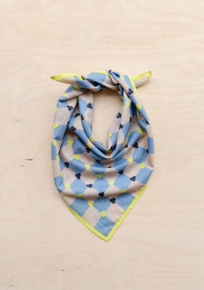 Cotton Square Checkerboard Scarf ~ in Black, Apricot, Blue or Lilac