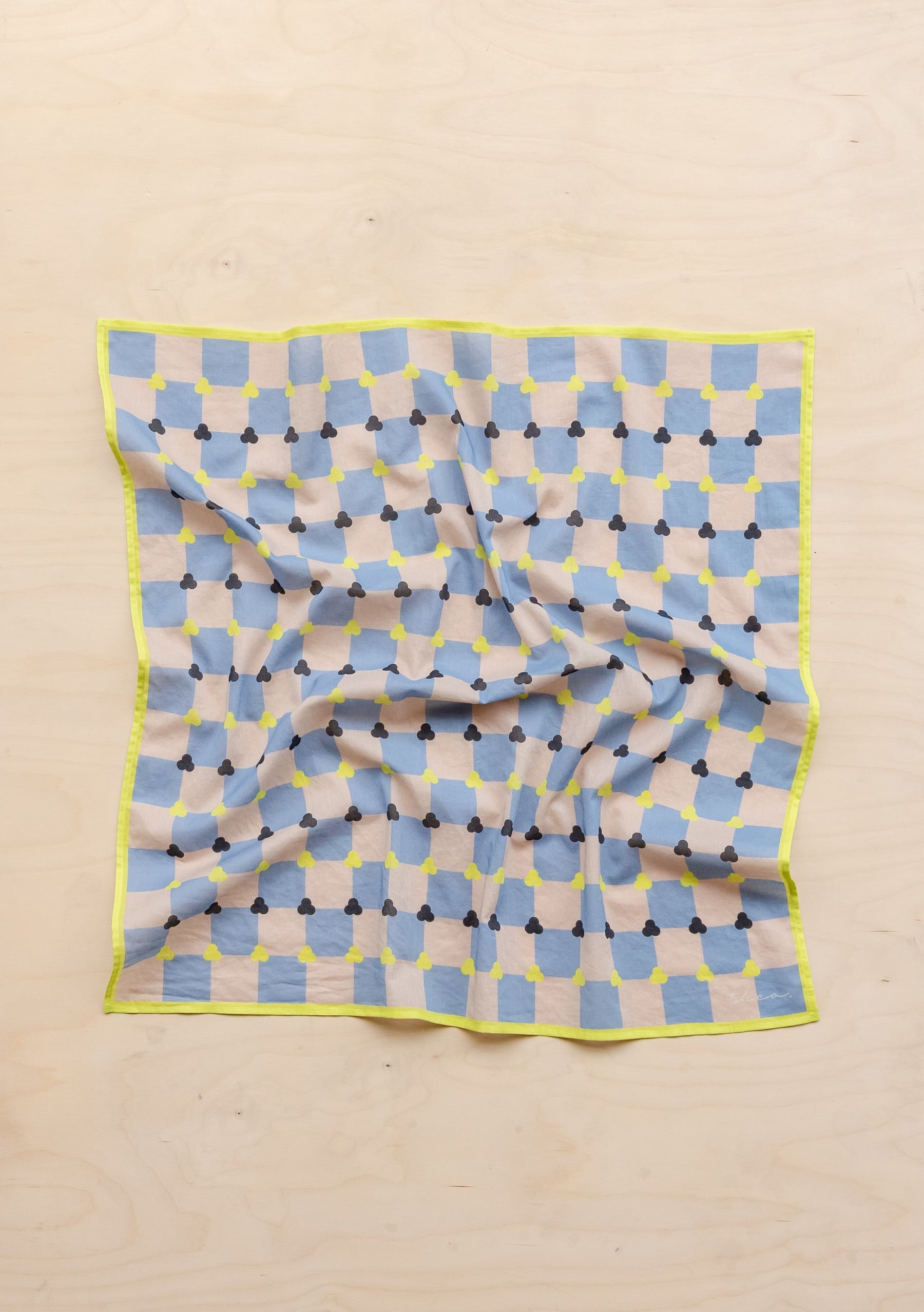 Cotton Square Checkerboard Scarf ~ in Black, Apricot, Blue or Lilac
