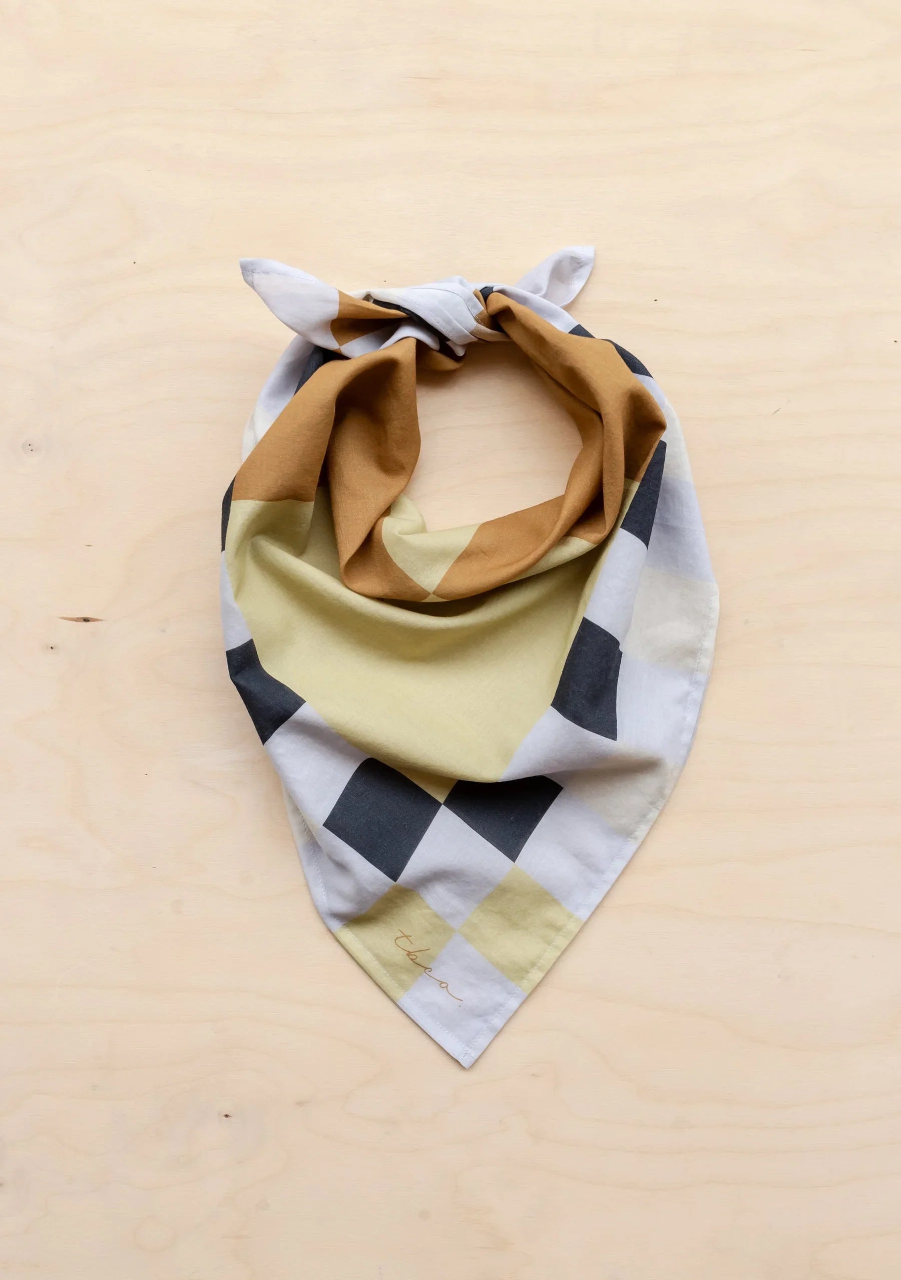Cotton Square Checkerboard Scarf ~ in Black, Apricot, Blue or Lilac