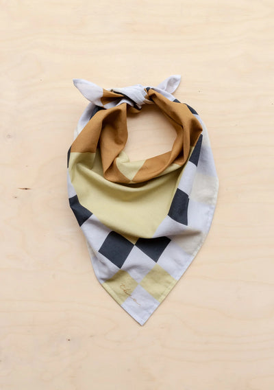Cotton Square Checkerboard Scarf ~ in Black, Apricot, Blue or Lilac