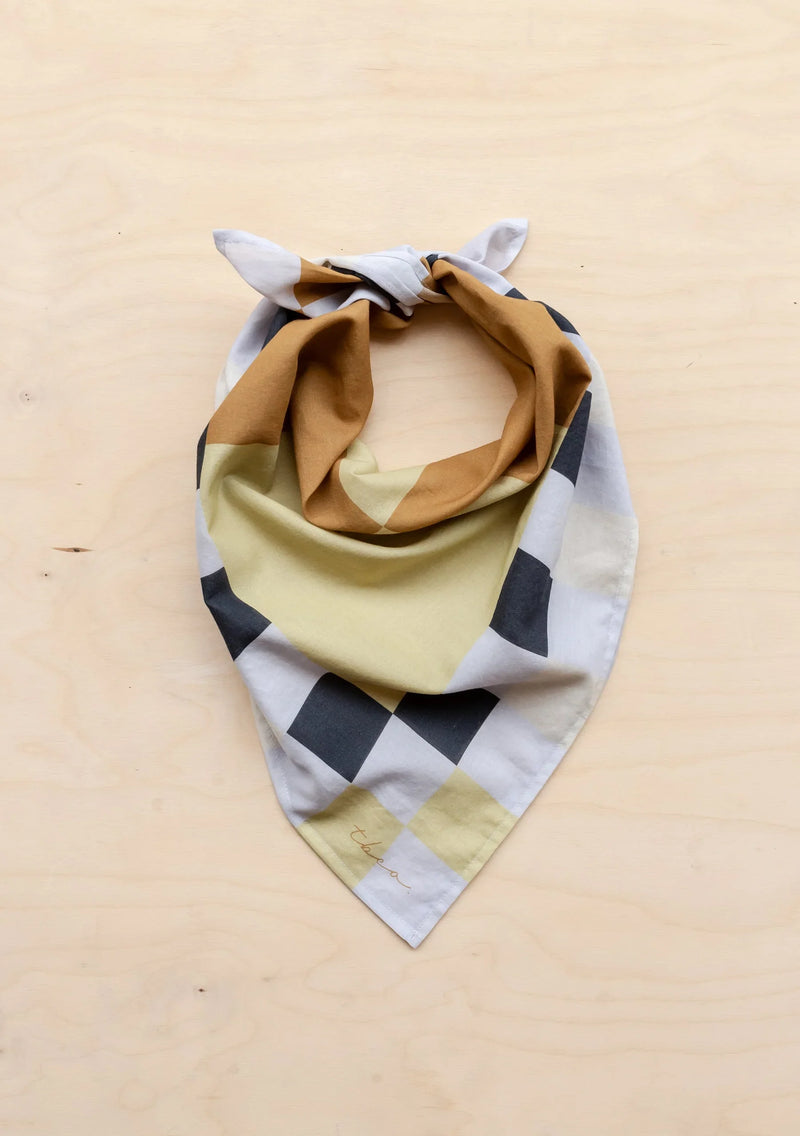 Cotton Square Checkerboard Scarf ~ in Black, Apricot, Blue or Lilac