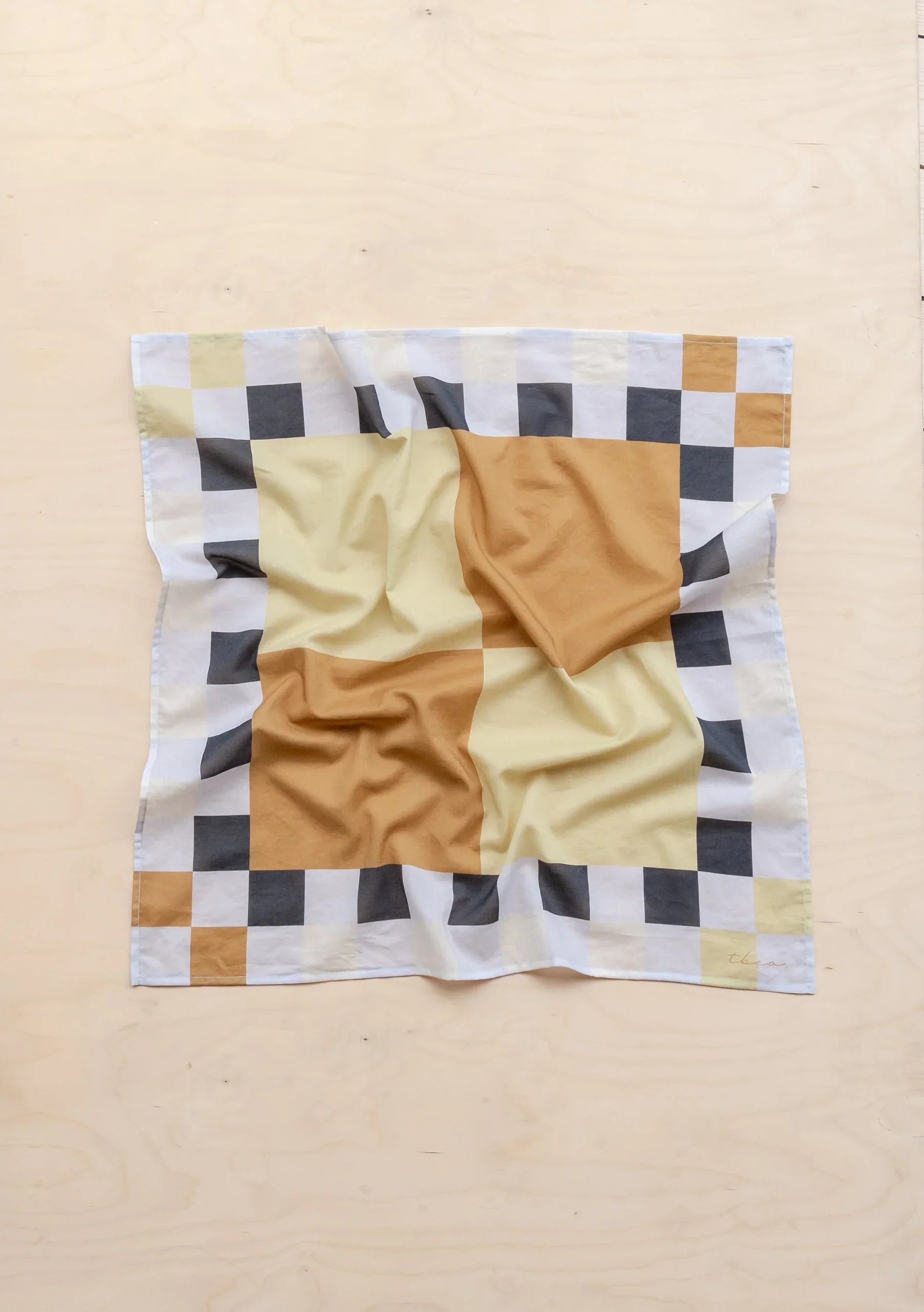 Cotton Square Checkerboard Scarf ~ in Black, Apricot, Blue or Lilac