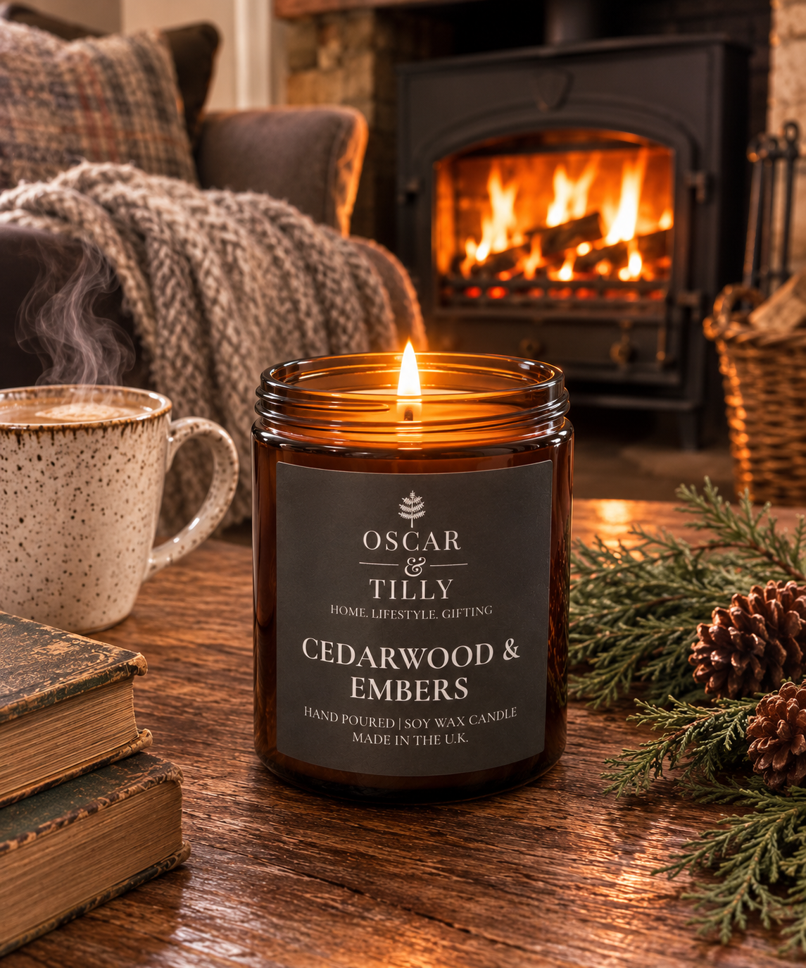 Hedgerow Collection - Cedarwood & Embers Candle
