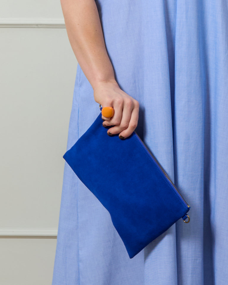 Suede Hampstead Bag in Cobalt Blue