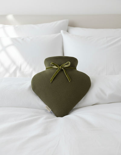 Heart Hot Water Bottle | Forest Green or Sand