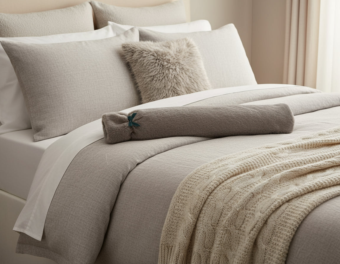 Luxury Fur Hot Water Bottle | Taupe