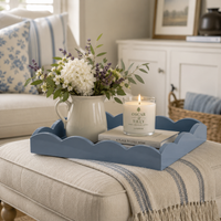 Addison Ross - Blue Lacquered Scallop Ottoman Tray – Limited Edition