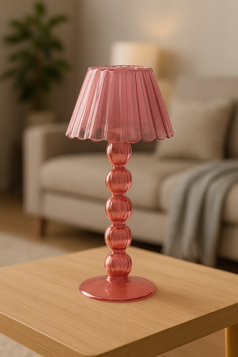 Multi Ball Lamp-Style Glass Tealight Holder in Pink or Green
