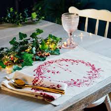 Christmas Placemats Pure Linen ~ Set of Two