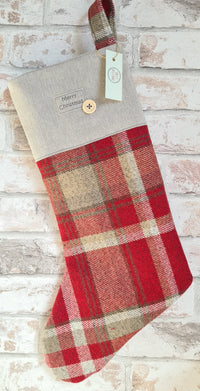 Hand-sewn Red Christmas Stocking
